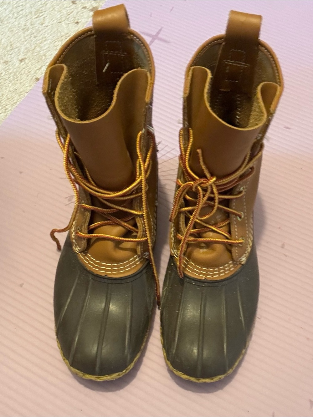 L.L. Bean Two-Tone Brown and Black Duck Boots